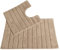 Allure Ribbed Design 2 Piece Bath and Pedestal Toilet Mat Set, 100% Cotton (Mocha)