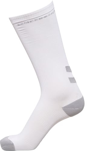 hummel Unisex Elite Compression Sock, White, Size 2