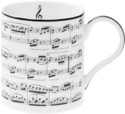 The Leonardo Collection Making Music Mug for Home & Kitchen | Newly Designed Mugs for Tea & Coffee | Lovely Cup for Mens Gifts & Birthday Gifts for Women, White