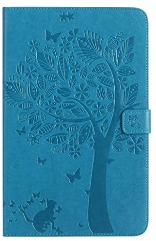 Saturcase - Custodia a portafoglio per Samsung Galaxy Tab E 9.6 SM-T560 T561 con supporto magnetico e scomparti per carte di credito Blue
