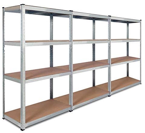 IDMarket - Lot de 3 étagères modulables Charges Lourdes 12 Plateaux H. 150 CM