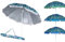 BAKAJI Ombrellone da Mare Spiaggia Giardino Diametro 180cm con Palo in Acciaio Reclinabile 8 Stecche Rivestimento in Tessuto Nylon Anti UV Bicolore Sistema Air Vent 4 Colori Assortiti Coveri