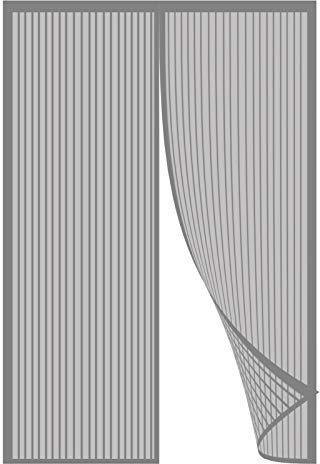 Tenda zanzariera Magnetica 90x230cm Impedendo agli Insetti di Entrare Zanzariere su Misura Tenda Totalmente Magnetica, per Scorrevole Legno, Ferro, in Alluminio Porte, Grigio A