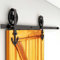 WOLFBIRD 200cm(6.6FT) Hardware Schiene Kit Schiebetür Rolle Großes Rad, Verwendet für Schiebetürbeschlag Set Schiebetürsystem Interne Einfache Holz, Schwarz