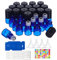 BENECREAT 30 Pack 1ml Bleu Bouteilles à rouler en verre Flacon roll-on d'huiles essentielles avec des billes à rouleaux en acier inoxydable