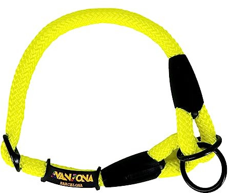 Collier Chien Etrangleur Anti-Traction Dressage, Petits Moyens Grands Chiens, Fabriqué en Espagne. Jaune. M(≤60CM).