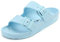 VICT POPU Pantoletten Damen mit Fussbett Sandalen Flach Rutschfest Sommer Badelatschen Lässig EVA Slides Erwachsene Schlappen Himmelblau 41