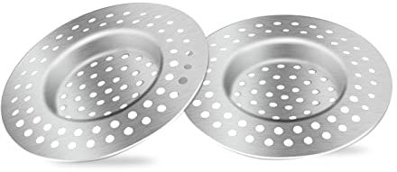 2 Stück Abflusssieb für Küche und Badezimmer, Edelstahl, Badewannenablaufschutz, Duschablaufabdeckung, Haarfang, Stopfen Stopfen, 7,5 cm Außendurchmesser