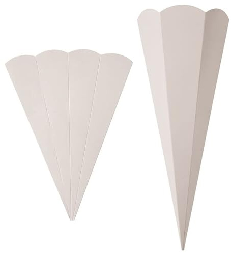 PAINT IT EASY NEU 5er Pack Geschwister-Schultüte Rohling mit Steckverschluß, Stabiler Karton 400g/qm, 6-eckig, 41 cm, Grau