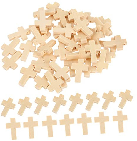 VILLFUL 50 Piezas Cruz Colgante Madera Decoración Jesús Encantos Para Pulseras Miniatura Mini Cruz Joyería Hacer Accesorios