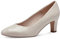 Tamaris Damen Pumps Vegan Blockabsatz; IVORY PATENT/beige; 39