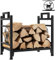 COSTWAY Range Bûche Intérieur, Porte-Bûches Métal Charge 30 kg pour Rangement Bois Intérieur, Porte Bûche Cheminée pour Poêle, Foyer, Motif d'Élan, 46 x 33 x 46 cm(Élan)