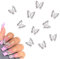20 Stück Schmetterlings Nail Charms Legierung, Strasssteine NäGel, Silberfarbene Metallische Nagel Steine ​​füR Diy Nagelherstellung, Schmuckdekoration, Dekorative HüLlen