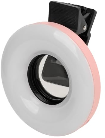 Makro-Objektiv für Mobiltelefone, 15-facher Zoom, Clip-On-Ringlicht, 3000 K–6500 K, 5 Dimmung, Externe Blitze für Mobiltelefone, Selfie-Lichtobjektiv für Telefonfotografie,