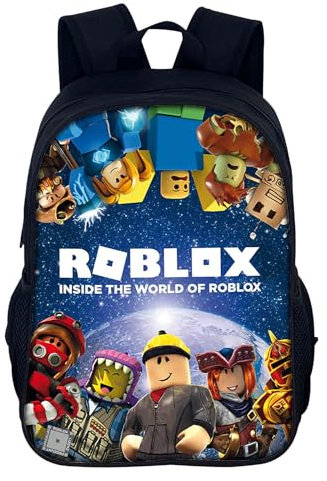 Ubephant Roblx Rucksack, Roblx Kinderrucksäcke, Rucksack Kind Robllx Blau Cartoon Rucksäcke Roblox Geschenk für Mädchen und Jungen