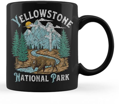 TUANTUYETVOI Wyoming Cowboy State National Park Grand Teton Yellowstone Cup 11oz Black Mug