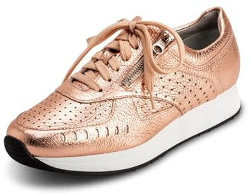 VITAFORM Sneaker Damen Leder - Bequeme Damen Schuhe - Damen Sneaker aus italienischem Hirschleder Rosegold 40