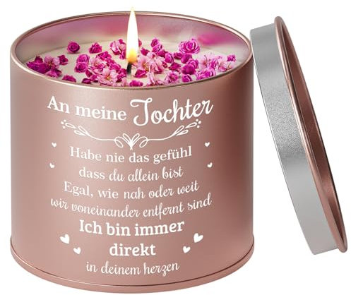 Mutter Tochter Geschenk, Duftkerzen in Metalldosen Geschenk für Tochter, An Meine Tochter Geschenke