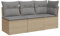 vidaXL Gartensofa mit Kissen 3-Sitzer, Sofa mit Staufach unter Sitzfläche, Terrassensofa mit abnehmbarem waschbarem Bezug, Gartenmöbel Terrassenmöbel, Beige Poly Rattan