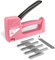 HAUSHOF Graffatrice Manuale con Levapunti Rosa, Graffe Tipo 53, 6-10 mm, Set Sparapunti con 800 Graffette (8 mm)