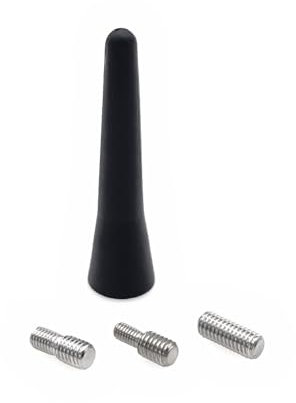 JZK 6.5 cm Autoradio-Miniantenne, universeller Ersatz-Autodachantennenmast, kleines kurzes AM/FM-Antennenzubehör, mit 3 Schrauben M4 M5 M6