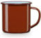 briebe Taza Café Camping 10 cm Pote Acero Esmaltado 0,75 ml, Acampada, Picnic, Viajes, Senderismo, Apta Fuego, Inducción, Vitrocerámica, Gas, Horno, Vintage Terra Marrón Teja