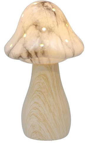 Shudehill Giftware Pilzglühende Lampe, Ornament, Grau, Salbei oder Rosa, mattes Finish (hoch, mittelgroß)