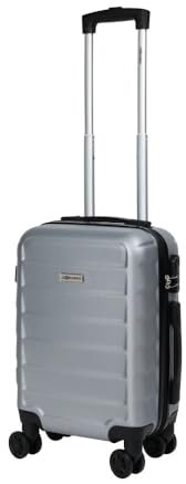 Leonardo® Valise Cabine Venice | Valise Rigide 18 Pouces à Double Roues | Trolley 30 litres avec Serrure à Combinaison | Matériau ABS Léger | Valise de Voyage pour 30kg | Argent