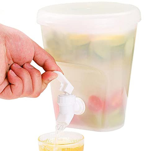 Water Dispenser with Tap, Drink Dispensers with Tap for Parties 1.5L Clear Beverage Dispenser with Faucet Table Top for Fruit Teapot