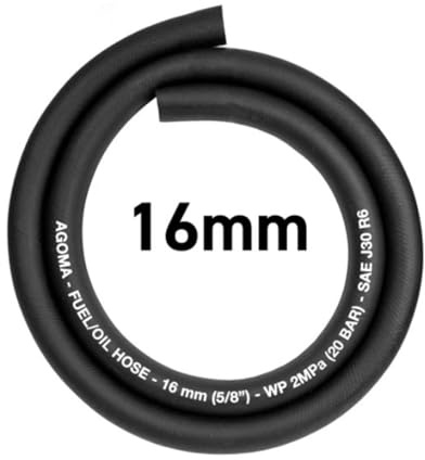 AP Supplies Reinforced Fuel Hose 16mm x 2m, Oil Resistant Rubber Pipe