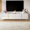 NNJN Mobile TV a 4 ante bianco lucido, moderno e semplice, in combinazione di colori bianco-oro (bianco, 170 x 35 x 46 cm)