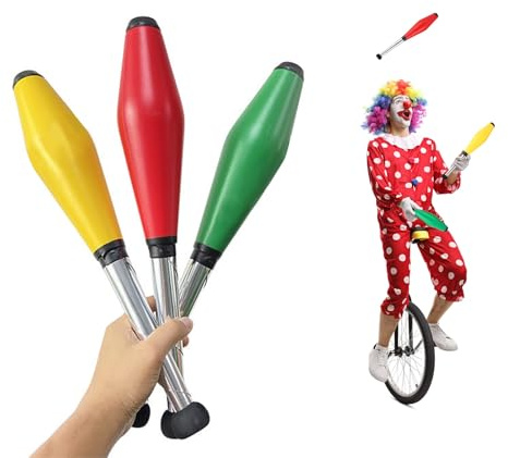 Juggling Clubs 3-Pack, 16.5 in Lightweight Beginner Practice Circus Props