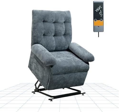 FLEXISPOT Relaxsessel, Aufstehsessel mit 3 Motoren, Elektrischer Schlafsessel im Schlafzimmer, Liegesessel mit Aufstehhilfe, Seniorensessel im Wohnzimmer (Grau)
