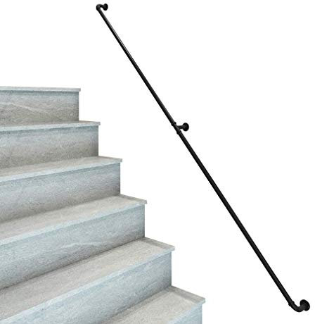 Kit corrimano in ferro battuto nero per ringhiera per scale, ringhiera interna esterna, ringhiera per finestre, asta di supporto per finestra, 30 ~ 600 cm, design industriale con bracciolo per porta e