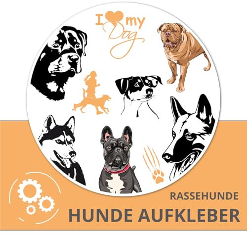 Klebe-X Hunde Autoaufkleber und Autotattoo Personalisierte Hunde Aufkleber als Hundeaufkleber - Rassehunde - Druck & Plot - Hundepfote & Co Wunschtext Eigener Hundename | Konfigurator