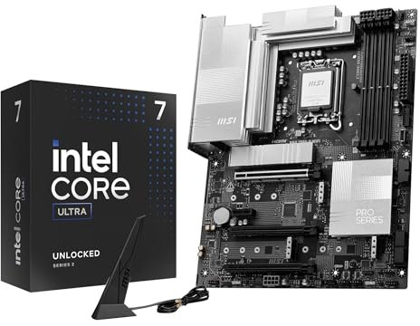 Micro Center CPU Motherboard Combo - Intel Ultra 7 265K 20-Cores LGA 1851 Desktop Processor Bundle with PRO Z890-P WiFi ProSeries Motherboard