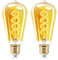 WOOWTT Edison Vintage Glühbirne E27, E27 LED Vintage Glühbirne Warmweiss 2700K Retro Dimmbare Glühbirnen 4W LED Filament Lampe Leuchtmittel für Retro Nostalgie Beleuchtung im Café Haus Bar - 2 Stück