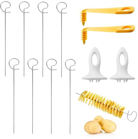 pilyero 12 Pezzi Taglia Patate A Spirale, Taglierina per Patate A Spirale, Usato per Fare Le Crostate di Patate a Spirale