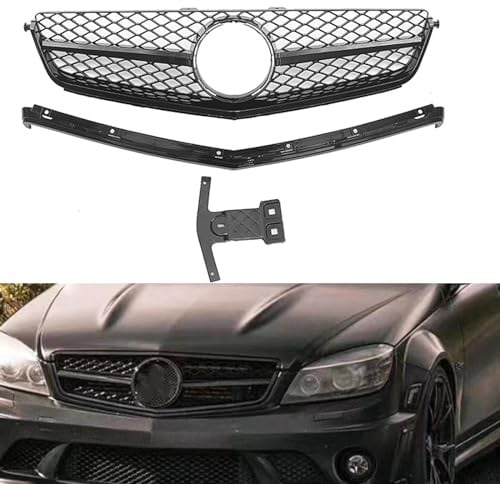 Kühlergrill für Mercedes Benz W204 C63 2008–2011, voraktualisierte Modelle, schwarz