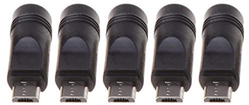 5 PCS 5.5x2.1mm Female to USB Male Plug Power Connector Adapter Standing Desk Converter White