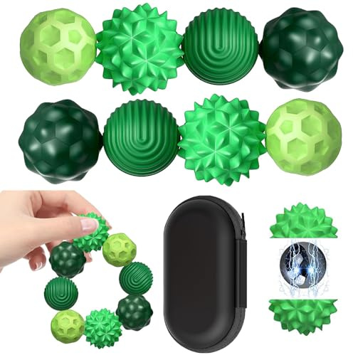 VPAFPEKG 8 Pièces Boules Anti-Stress Magnétiques en Silicone, Fidget Toys pour Enfants et Adultes, Jouets Balles Magnétiques Texturées Sensoriels Silicone pour Gestion du Stress, TDAH, Autisme, Cadeau
