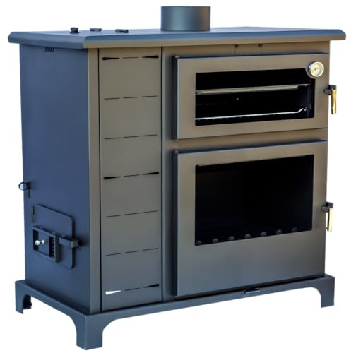 Stufa Policombustibile ECO VALLE con Forno – Funziona con Pellet, Nocciolino, Gusci di Mandorla, Legna – Ecodesign 2022 – Senza Elettricità