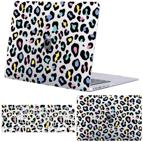 FFBOFFC Custodia Compatibile per MacBook Pro 16 Pollici 2020 2019 Rilascio Modello A2141 con Touch Bar Touch ID, Plastica Protettiva Caso Rigida Copertura & Tastiera Cover, Stampa leopardata colorata