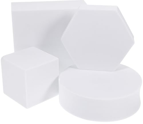 Schaumstoffwürfel 4 Stück als Geometrische Foto Requisiten Weiße | Schmuck und Kosmetik, Leicht, Tragbar und Pflegeleicht, Drinnen Wie Draußen Einsetzbar