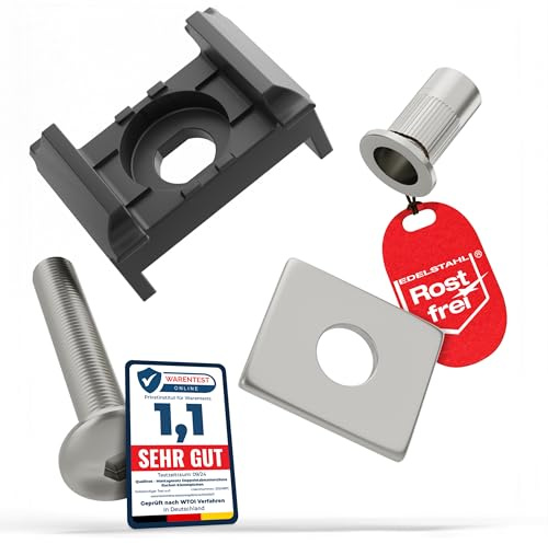 Qualinos 50x Doppelstabmattenzaun Komplettset Klemmplatte, 40mm, Anthrazit