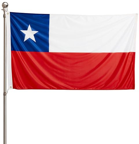 Vistnale Chile-Flagge, doppelt genäht, dekorative Landesflagge, patriotische Dekoration mit Ösen, 90 x 150 cm | Wandverkleidung