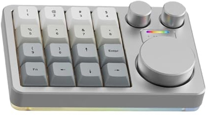 Oxxggkao Piccola tastiera con tre manopole e 16 tasti programmabili per un controllo intuitivo nell'editing di video musicali per più sistemi tastiera USB