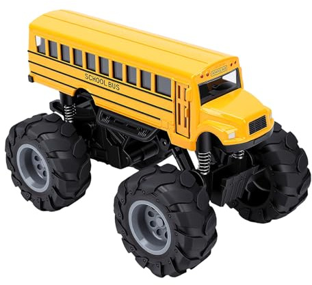 Alomejor Jouet d'autobus Scolaire, Modèle d'autobus Scolaire à Grande Roue avec Portes Mobiles pour Enfants Développant Leurs Capacités Motrices