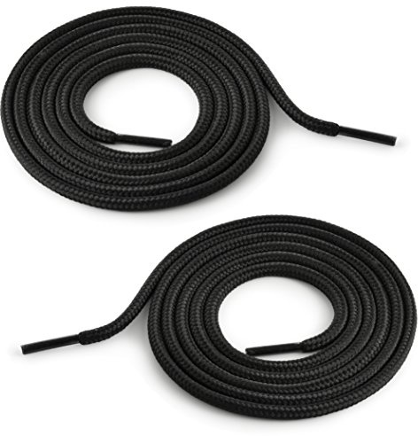 Ganzoo runde Schnürsenkel 120 cm, 4 mm, Schwarz, 3 Paar, formstabil und farbecht, als Ersatz bei verschlissenen Bändern, für gleichmäßige Schnürung, leicht zu binden