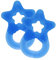 Dentistar Beißring 2er-Set – Teether für Babys & Kleinkinder ab 3 Monate – Baby Beißring mit Griff aus weichem Material zur Zahnungshilfe & Massage – Made in Germany – Blau Transparent